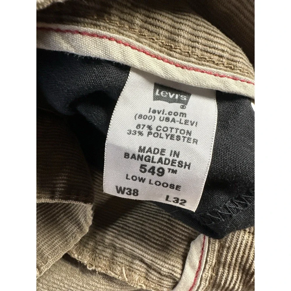 Levi 549 Low Loose Brown Corduroy 38x32 Baggy Skater Grunge Y2K